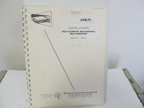 Texas Instruments recti/riter Rectilinear Recording Milliameter Instruc Manual