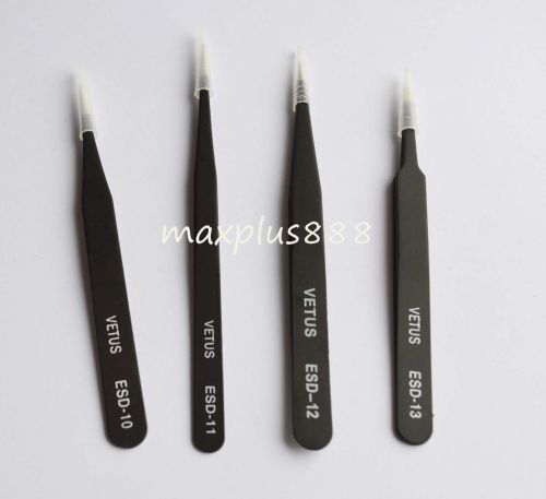 ESD-10+ESD-11+ESD-12+ESD-13 Tweezers VETUS selected professional Tools HRC40°