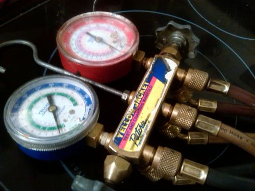 Manifold refrigeration gauges with hoses for sale