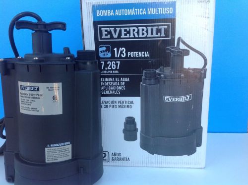 EVERBILT 1/3 HP AUTOMATIC UTILITY/SUMP PUMP NEW 1920 Gph