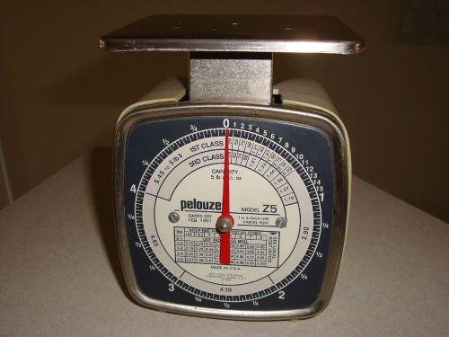 US Pelouze Model Z5 Mechanical 1/2 oz to 5 lbs Postal Shipping Scale 1991