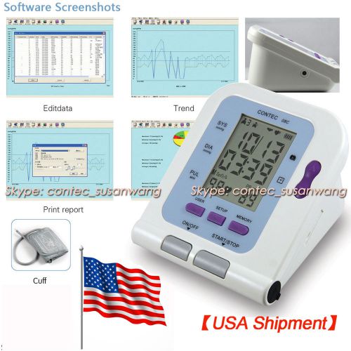 Contec08c digital blood pressure monitor with an adult cuff /software?usa? for sale