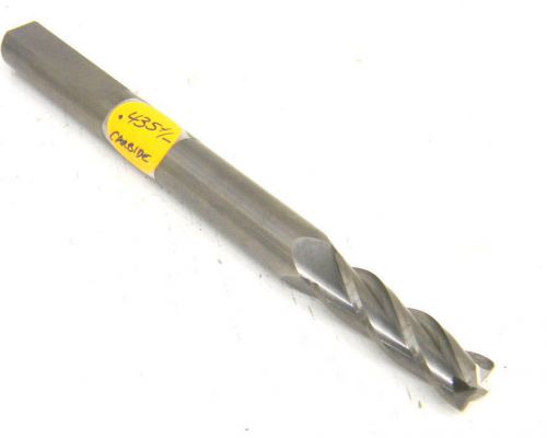 Resharpened solid carbide .435&#034;+/- 4fse end mill with radius for sale