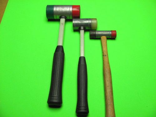 lot of 3 NUPLA Quick Change Soft Face Hammer SP-105, SP- 155, &amp;  SP-200