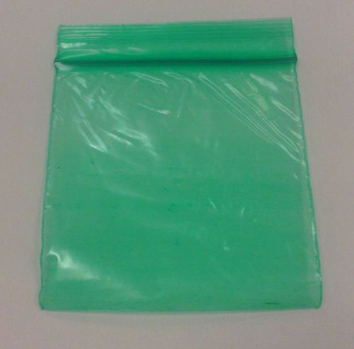 100 APPLE BRAND 3 inch X 3 inch GREEN ZIPLOCK BAGS 100 BAGGIES 3&#034;x 3&#034; ZIP LOCK