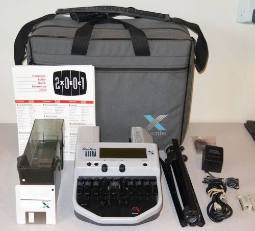 XScribe Stenoram Ultra Steno Machine w/Tripod, Tray, Power Supply &amp; Case