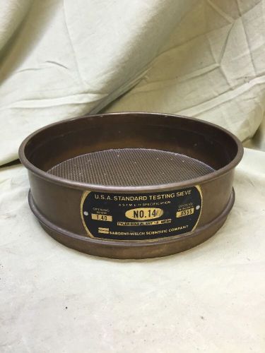 Sargent Welch Brass Usa Standard Sieve No  14 shaker Box