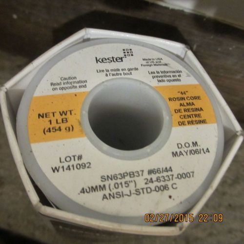 Kester 24-6337-0007 44 Solder .015&#034; Dia. 1 LB