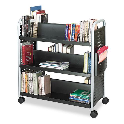 Scoot Book Cart, Six-Shelf, 41-1/4w x 17-3/4d x 41-1/4h, Black