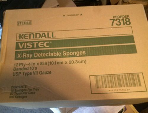 Kendall vistec x-ray detectable surgical sponges  12ply 4x8  one case 800 sponge for sale