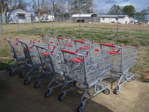 Lot Of 8 Med Gray Grocery Shopping Carts Used