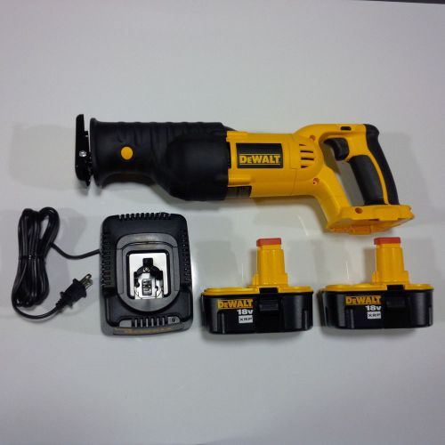 Dewalt 18V DC385 Cordless Reciprocating Saw + (2) DC9096 Batteries + DW9116