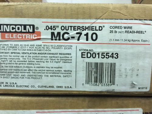 Lincoln outershield mc-710 mig welding wire .045&#034; #25lbs spool readi reel fcaw for sale