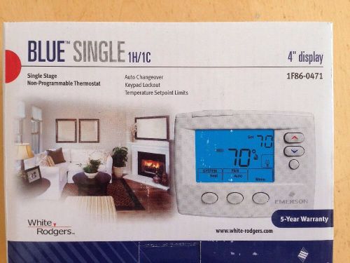 White-rodgers 1f86-0471 digital thermostat,1h,1c,blue screen for sale