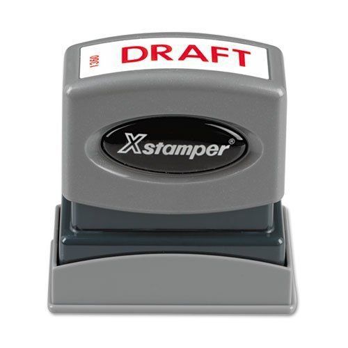 Xstamper Pre-Inked/Re-Inkable Message Stamp, DRAFT- RED - 1360