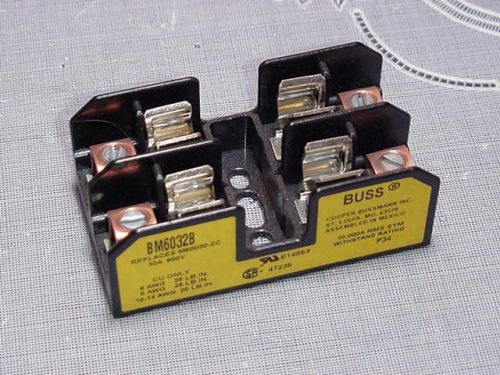 Cooper Bussmann Buss Single Fuse Block Fuse Holder Model BM6032B 600V 30A NEW