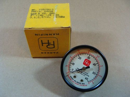 PARKER HANNIFIN P78164-1 PRESSURE GAUGE 2&#034; DIAL 0-60 PSI 0-4 KG 1/4&#034; NPT BRASS