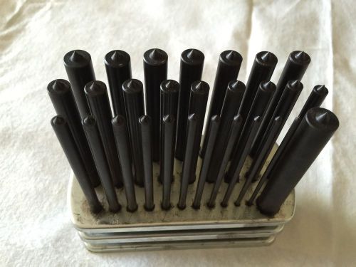 28 Piece Transfer Punch Set 3/32&#034;-1/2&#034; 64ths &amp; 17/32&#034; Dia. USA