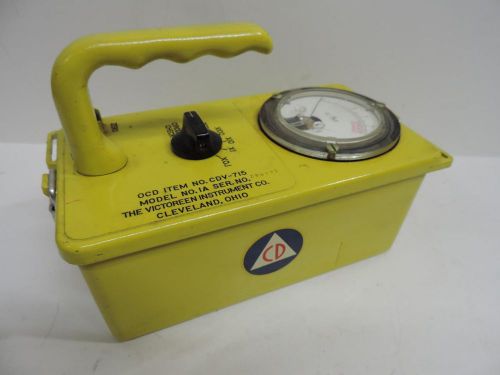 Vintage civil defense victoreen cdv 715 1a geiger counter &amp; 750 5b charger for sale