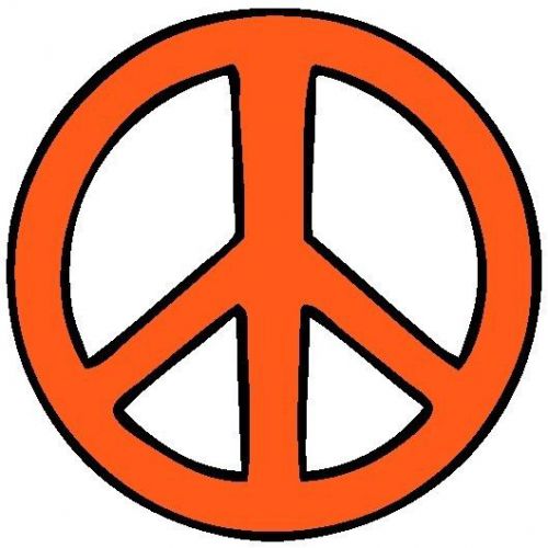 30 Custom Orange Peace Sign Personalized Address Labels