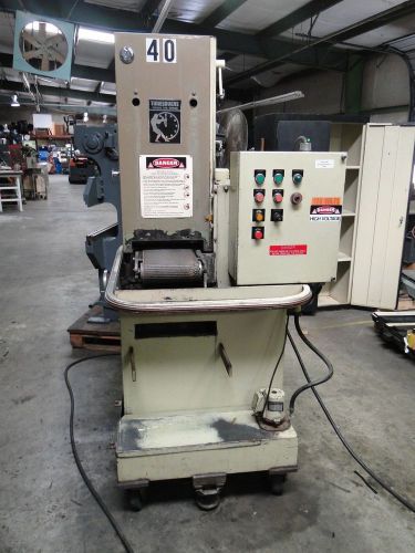 9&#034; w timesaver 960-1mw belt grinder, wet, coolant system, mtrz&#039;d conveyor for sale