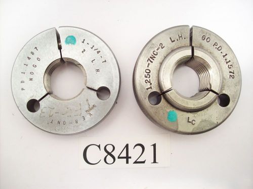 1.250-7 NC-2 L.H. THREAD RING GAGE GO PD 1.1487 NO GO PD 1.1572 LOT C8421