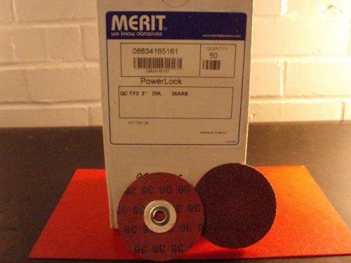 MERIT, 08834165161, Powerlock Quick Change Abrasives, 3&#034;, 36ARB, Qty. 50, /IL1/