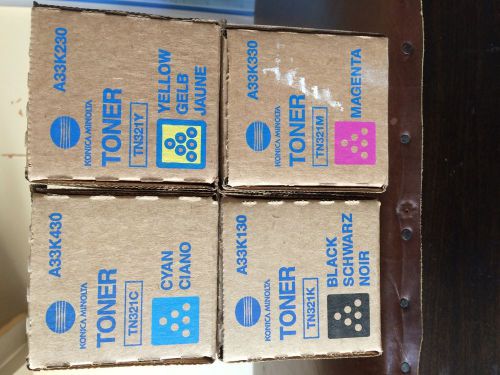 KONICA MINOLTA  TONER SET TN321C TN321K TN321M TN321Y NEW IN SEALED BOXES