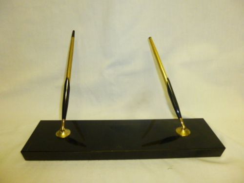 VINTAGE? ROSS GOLD FILL PEN &amp; PENCIL MARBLE DESK SET ORIG $139 BEAUTIFUL