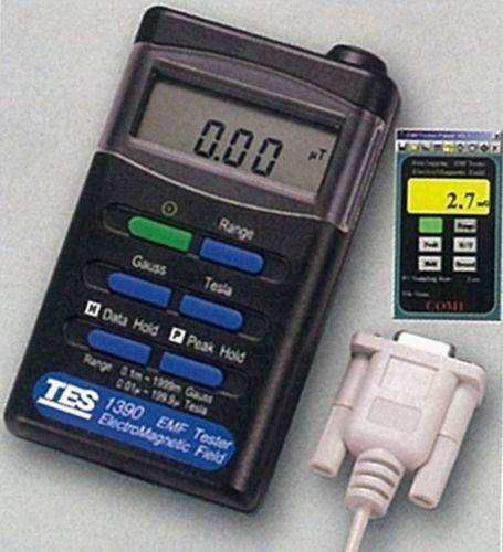 EMF ElectroMagnetic Field Tester Gauss Telsa Meter Data Logger 16K Point RS232