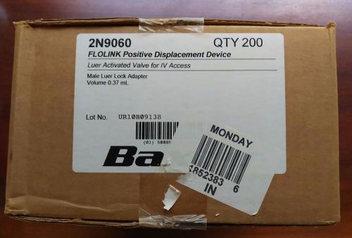 Baxter FLOLINK Positive Displacement Device #2N9060 NEW/SEALED 200/CS