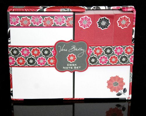 VERA BRADLEY Blossoms Desk Note Set Red Black White Sticky Notes