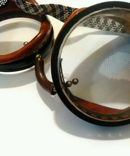 Vintage AO  Motorcycle Aviator Welding Safety Goggles  Steampunk  Bakelite