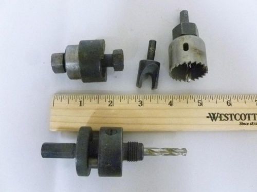 Cutting Tools-1 1/8&#034; Punch #727-CAPEWELL Holesaw Arbor Cat#S2-1 1/4&#034; Holesaw-etc