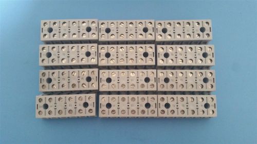 12 NEW MARATHON PANEL MOUNT BARRIER TERMINAL BLOCKS 50A 600V 0987