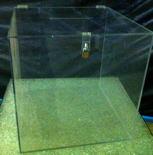 Large clear PETG Ballot Box with cam lock and key 14&#034;