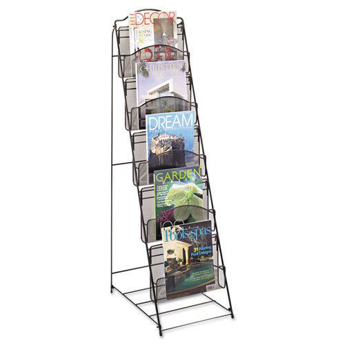 Safco Onyx Magazine Floor Rack, 12-1/2w x 18-1/2d x 46h, Black