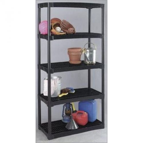 Plastic Shelving, 5 Shelves, 3618-5Bk, Black, 72&#034;H X 36&#034;W X 18&#034;D NQ3618-5BK