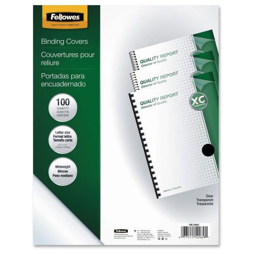 Fellowes Transparent Pvc Covers - Letter, 100 Pack - Letter - 8.50&#034; Width X 11&#034;