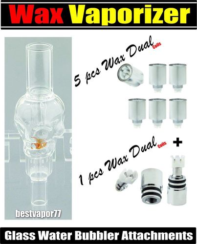 Glass Water Bubbler Vaporizer Wax Dual Coil Ago Atmos Rx Junior Snoop Dogg G Ih.