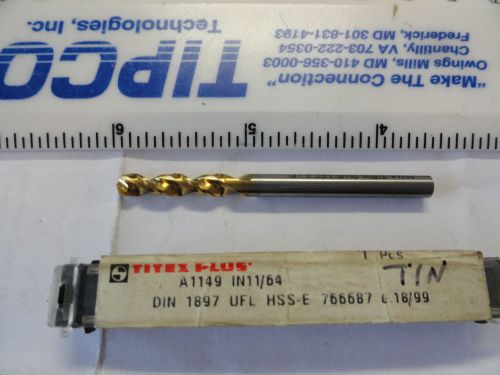 Titex 11/64&#034; tin coated screw machine drill bit, 766687 for sale
