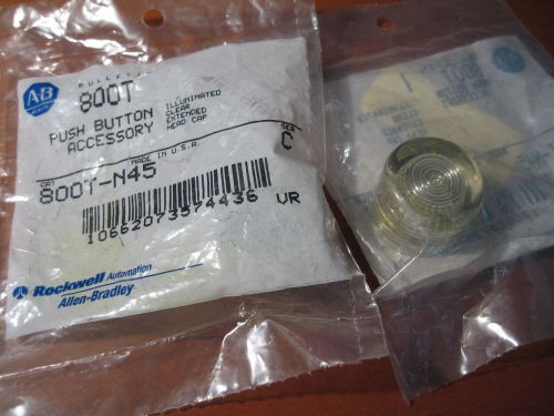 ALLEN BRADLEY 800T-N45 Illuminted CLEAR Extended Head Cap Ser C NIB LOT of 2