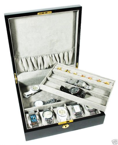 7 wristwatch black jewelry display watch case box for sale