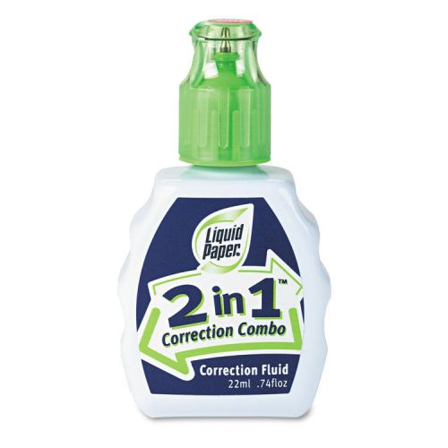 Liquid Paper 2-In-1 Correction Combo, 22 Ml Bottle, White