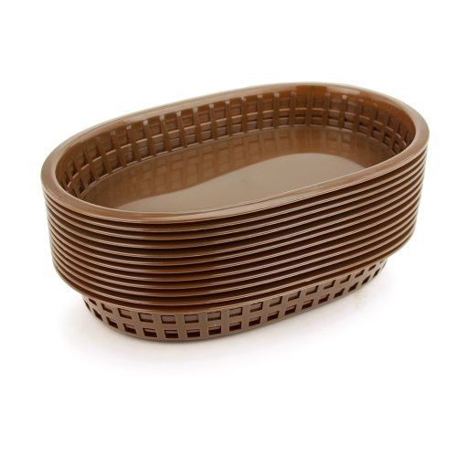 New Star 44003 Fast Food Baskets, 10.5 by 7-Inch, Brown, Set of 12
