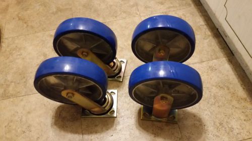 8&#034; Heavy Duty Casters Polyurethane Wheel - Swivel and Rigid Non-marking Set of 4