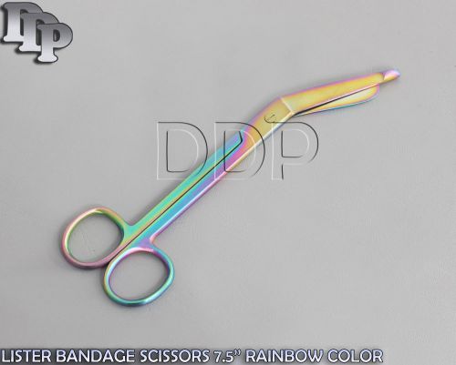 3 PCS LISTER BANDAGE SCISSORS 7.5&#034; MULTI COLOR RAINBOW COLOR SURGICAL INSTRUMENT