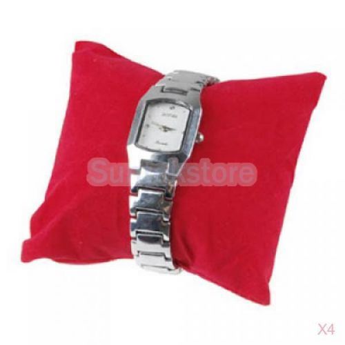 4x 5PCS RED VELVET BRACELET WATCH PILLOWS JEWELRY DISPLAY