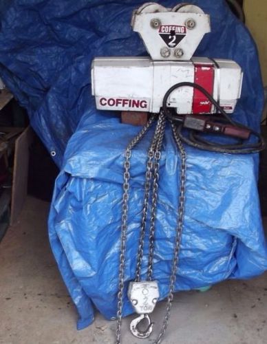 COFFING 2 TON ELECTRIC CHAIN HOIST EC4008 230/460V LUG with TROLLEY