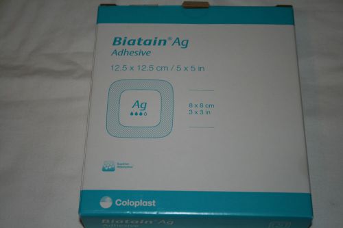 Coloplast biatain ag adhesive antimicrobial dressing12,5x12,5-5x5in box of 5 pcs for sale